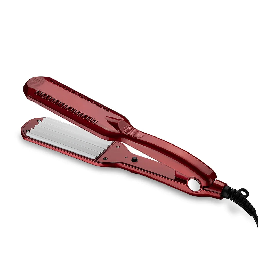 Professional Hair Crimper Curler Dry & Wet Use Corrugated Irons Ceramic Curling Iron with Temperature Control Waving Tool