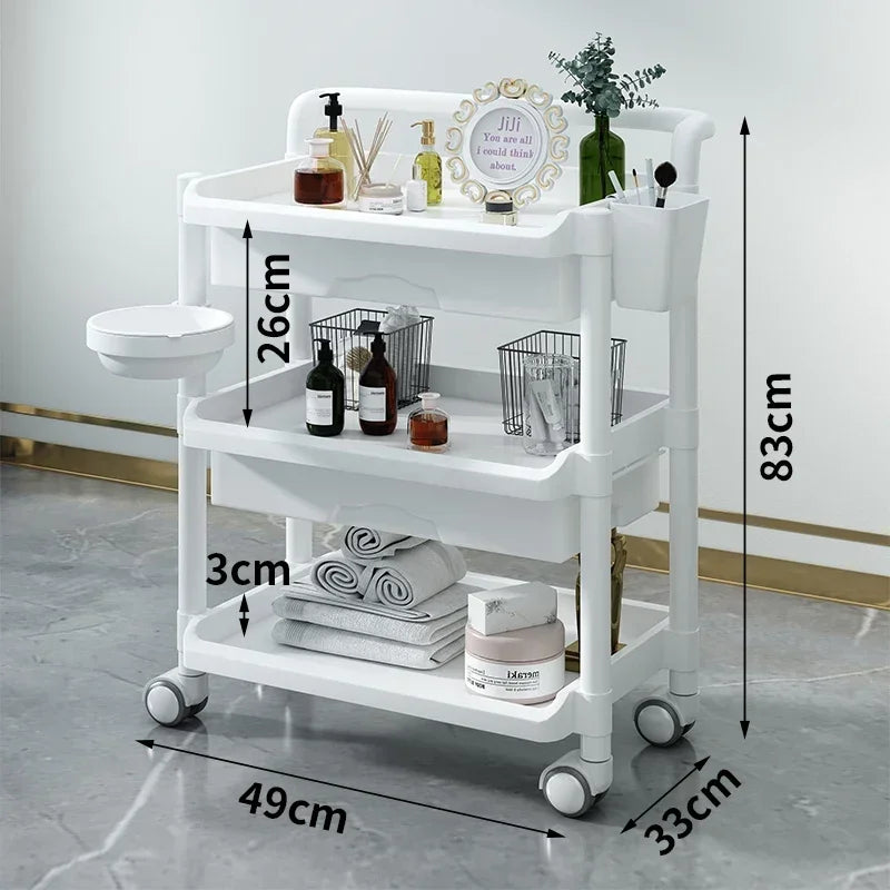 Organizers Trolleys Cart Salon Folding Serving Hair Extension Beauty Decor Furniture Professional Organizer Wheels Plastic