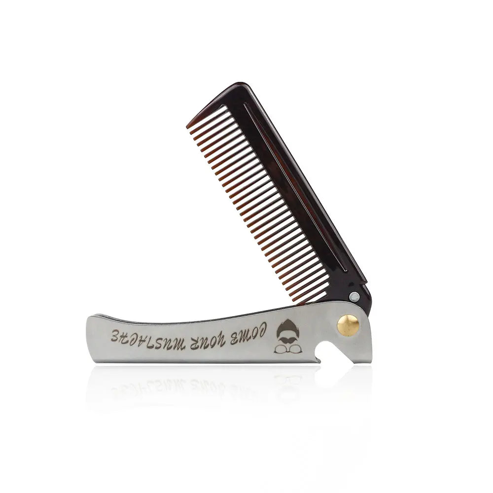 Professional Barber Men Shaving Brush Comb Kits Wood Soft Boar Bristle Beard Brush Mustache Comb Kit With Gift Bag Hair Comb Set