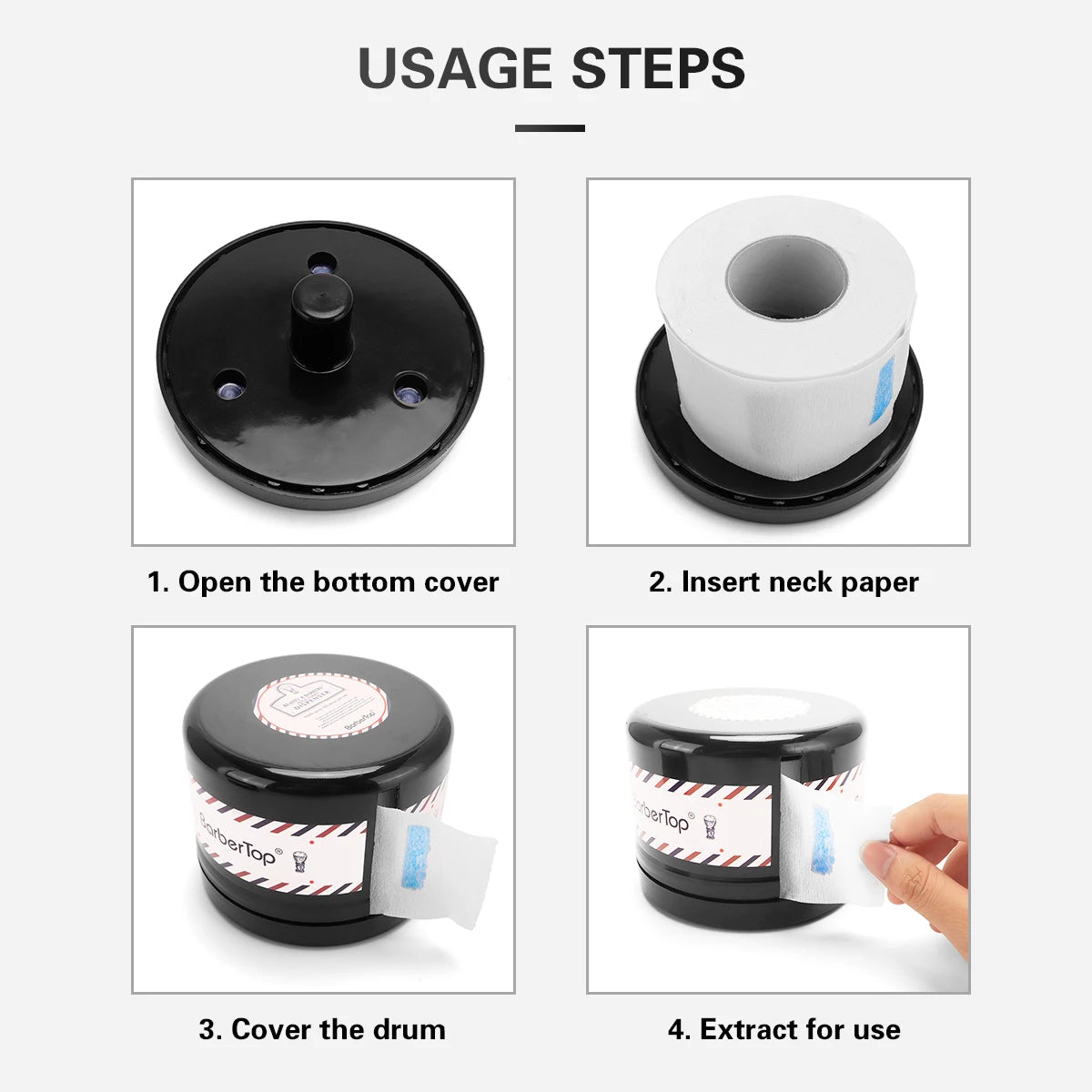 Barbershop Neck Paper Roll Holder Box Disposable Salon Hairdressing Paper Storage Case Neck Strip Tissue Collar Tape Box Tools