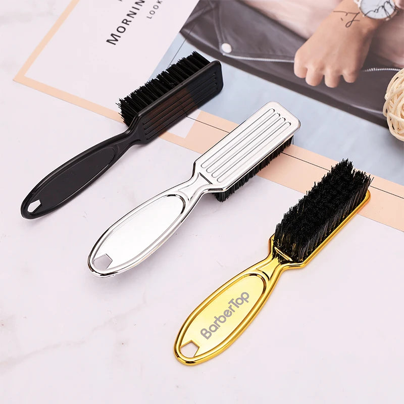 Barbertop Electroplate Clean Shaver Brush Professional Barber Hairdressing Hairbrush Barbershop Styling Tools Cleaning Supplies