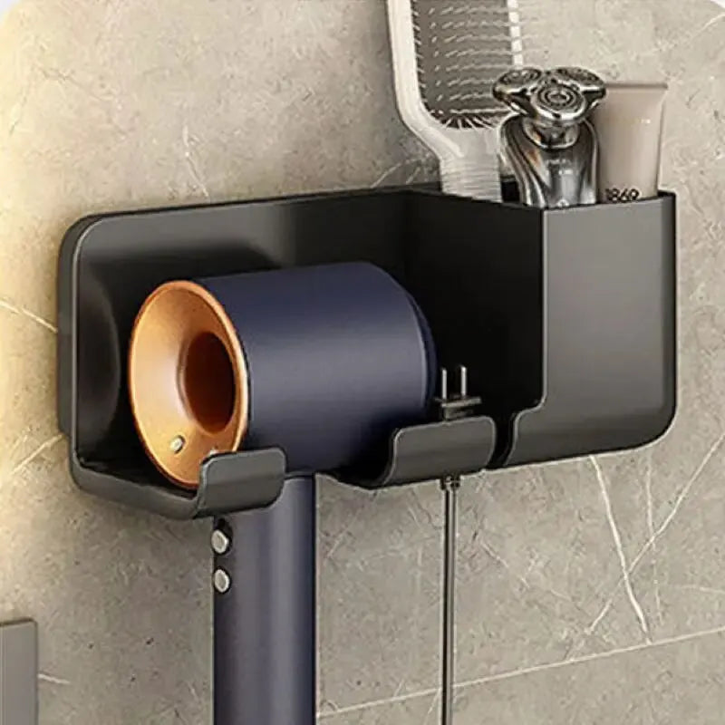 1pc Hair Dryer Storage Rack Non Punching Wall Mounted