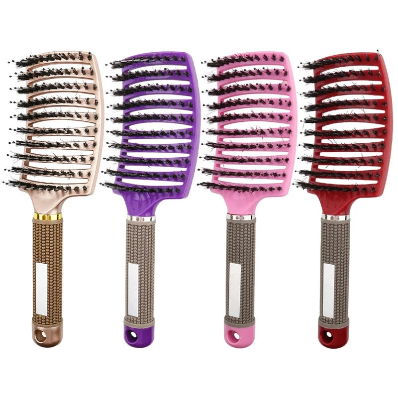 Salon Hairdressing Comb Bristle Girls Scalp Massage Combs Professional Wet Curly Detangle Hair Brush For Barber Styling Tools