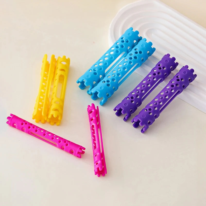 30pcs/set Hollow Cold Perm Rods with Rubberbands Heatless Classic Hair Curler Bars Light Weight Multiholes Root Perm 1904