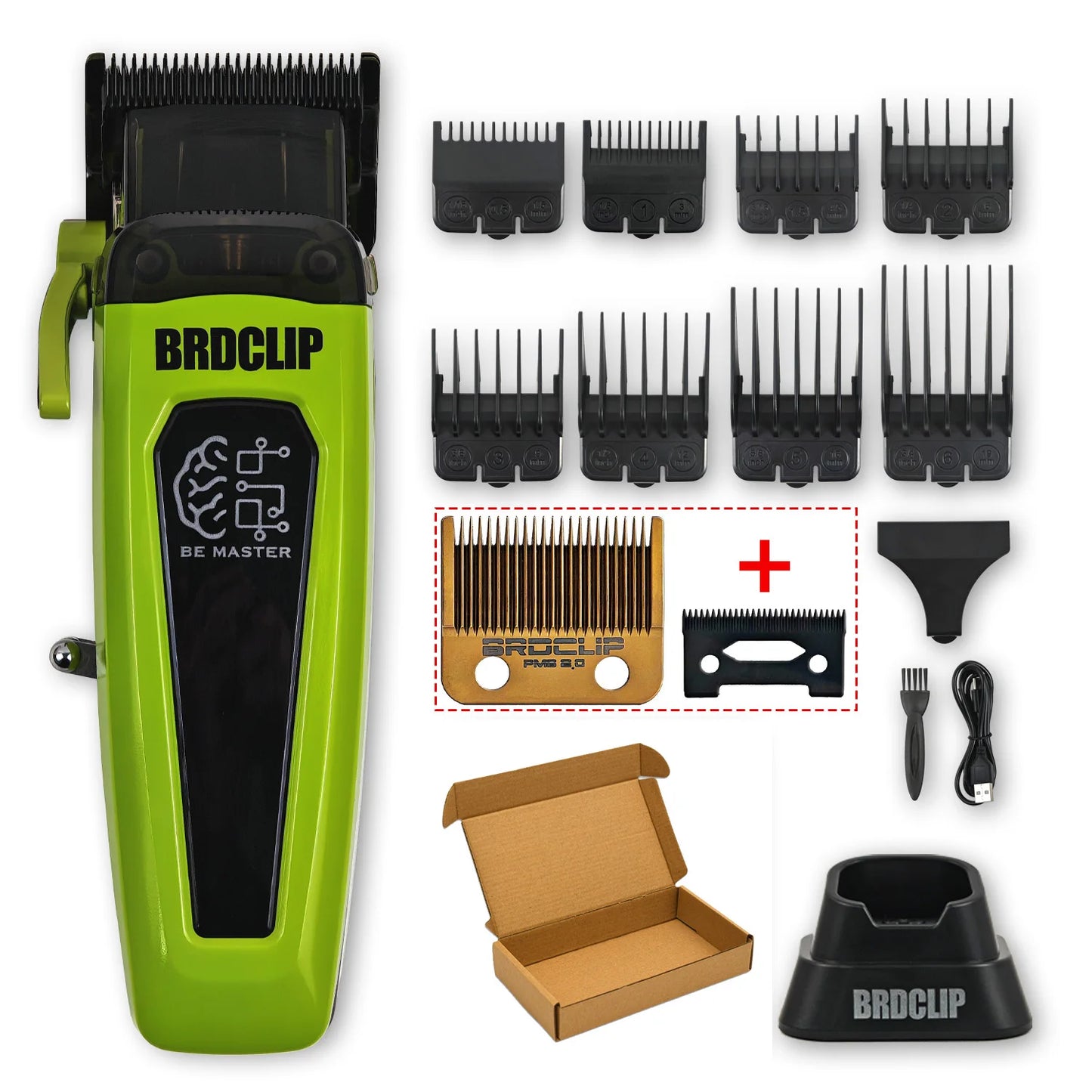 Barber Shop Set BRDCLIP 106 617 8008 Professional Electric Hair Clipper Hair Trimmer for Man Electric Shaver 3 Net DLC Blade