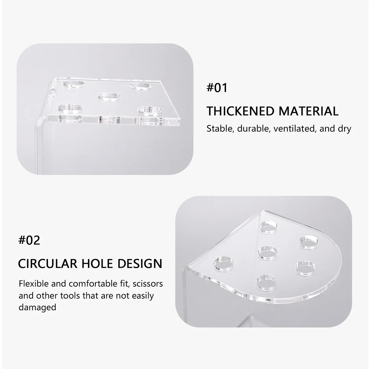 Hairdressing Tools Scissors Stand 5/6 Holes Transparent Durable Barber Shear Holder for Salon