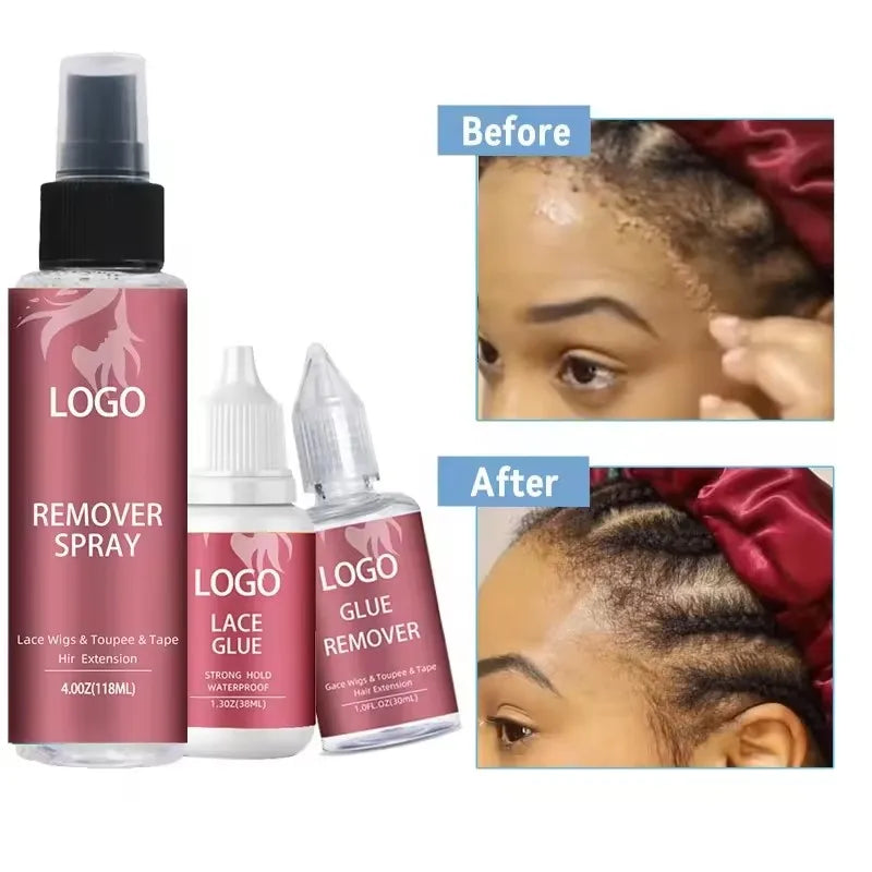 Custom Label Lace Wig Glue Waterproof/Adhesive Remover/Hair Wax Stick/Tint Spray/Tint Mousse/Edge Control/Melting Spray Kit