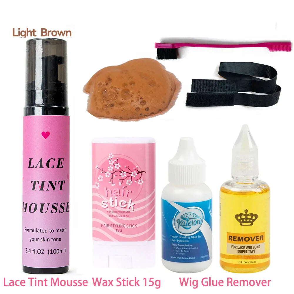 Hair Care products Lace Tint Mousse Melting Spray  for lace wigs wax for hair Edge Control gel Wig Installation Set hair gel