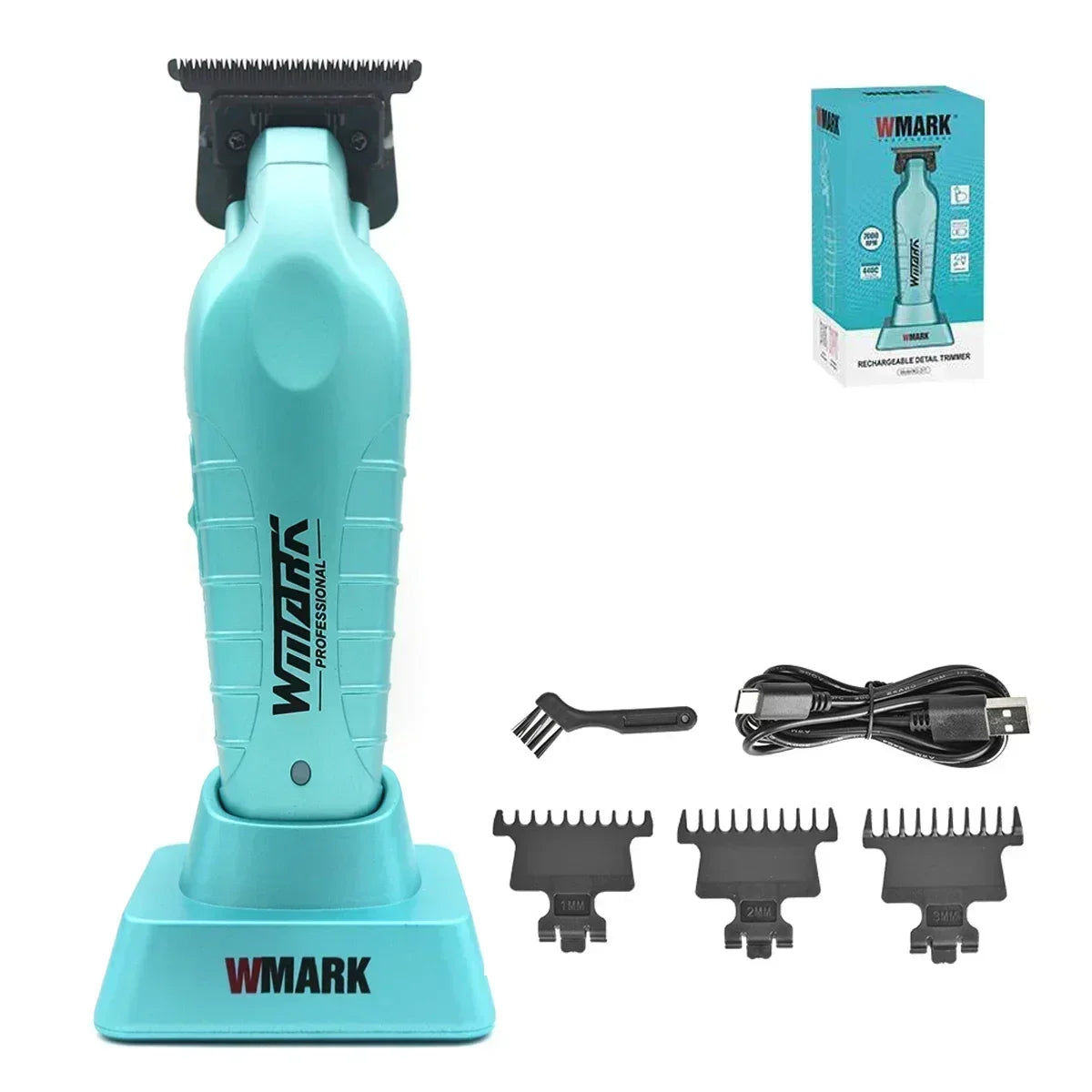 WMARK NG-317 Hair Trimmer Machine Zero Gapped DLC Blade with Base Charger Professional Hair Clipper for Men Finishing Machine