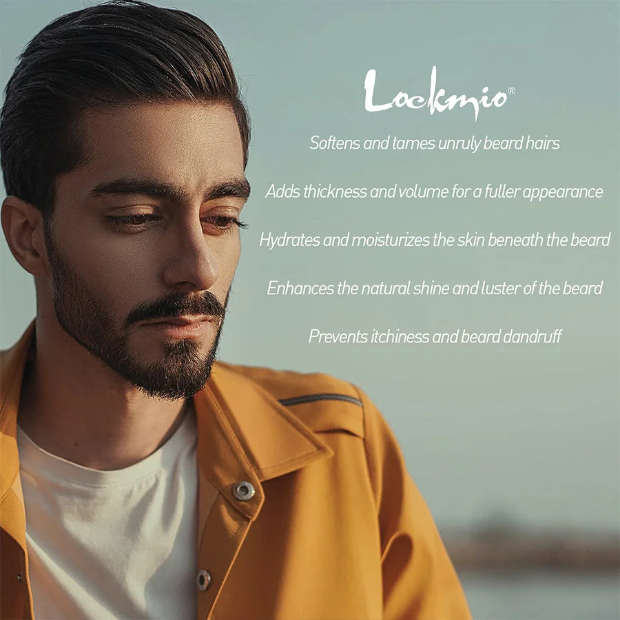 Lockmio Natural Beard Balm Wax Vanilla Scent Tame Soften Moisturize Thickens Styles Smooth Beard Care Cream For Gentlemen