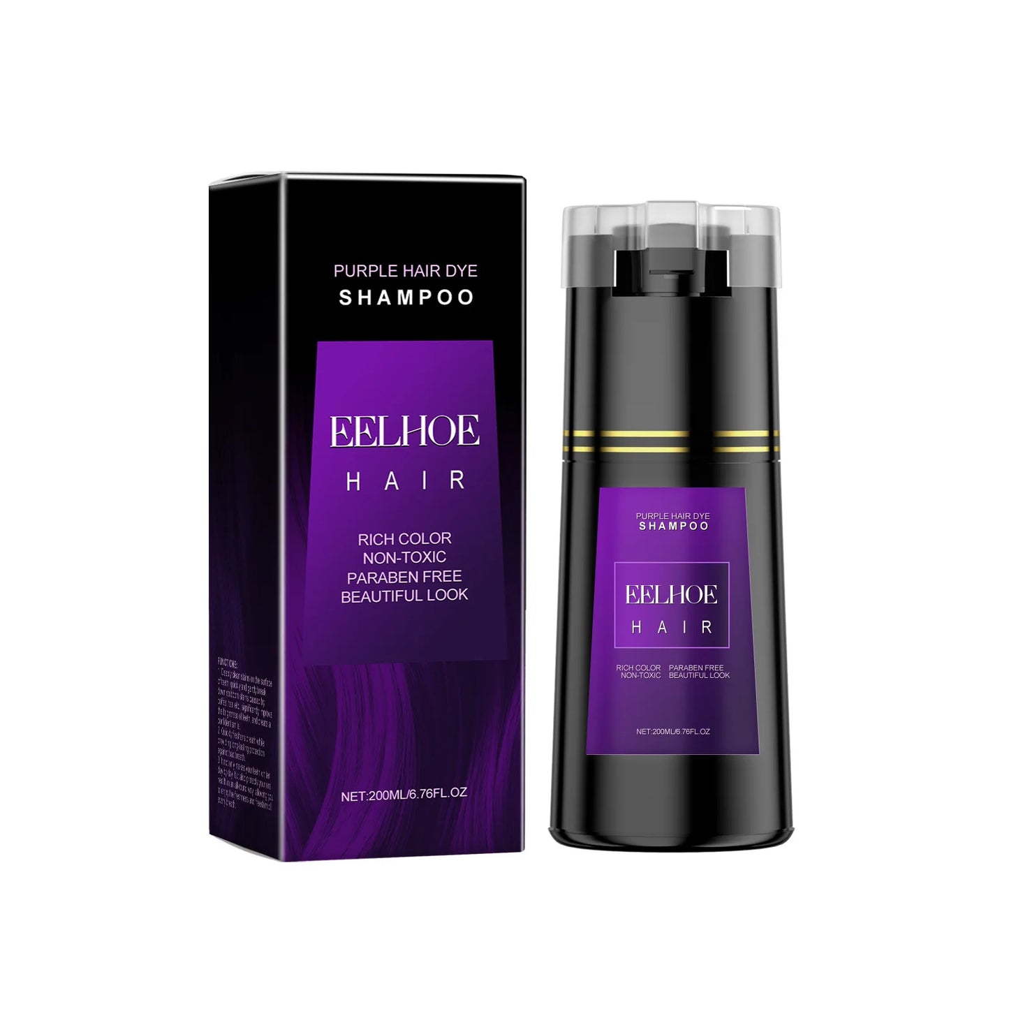 EELHOE Ginseng Extract Shampoo Color Hair Dye Moisturize Dry Hair Strengthening and Growth Black Sesame Darkening Hair Shampoo