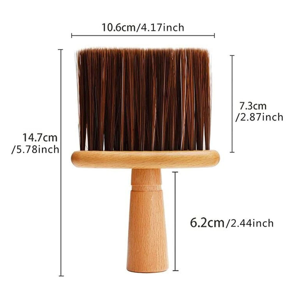 Barber Neck Duster Brush Professional Broken Soft Hair Brushes Haircut Ear Face Cleaning Wooden Handle Hairdressing Styling Tool