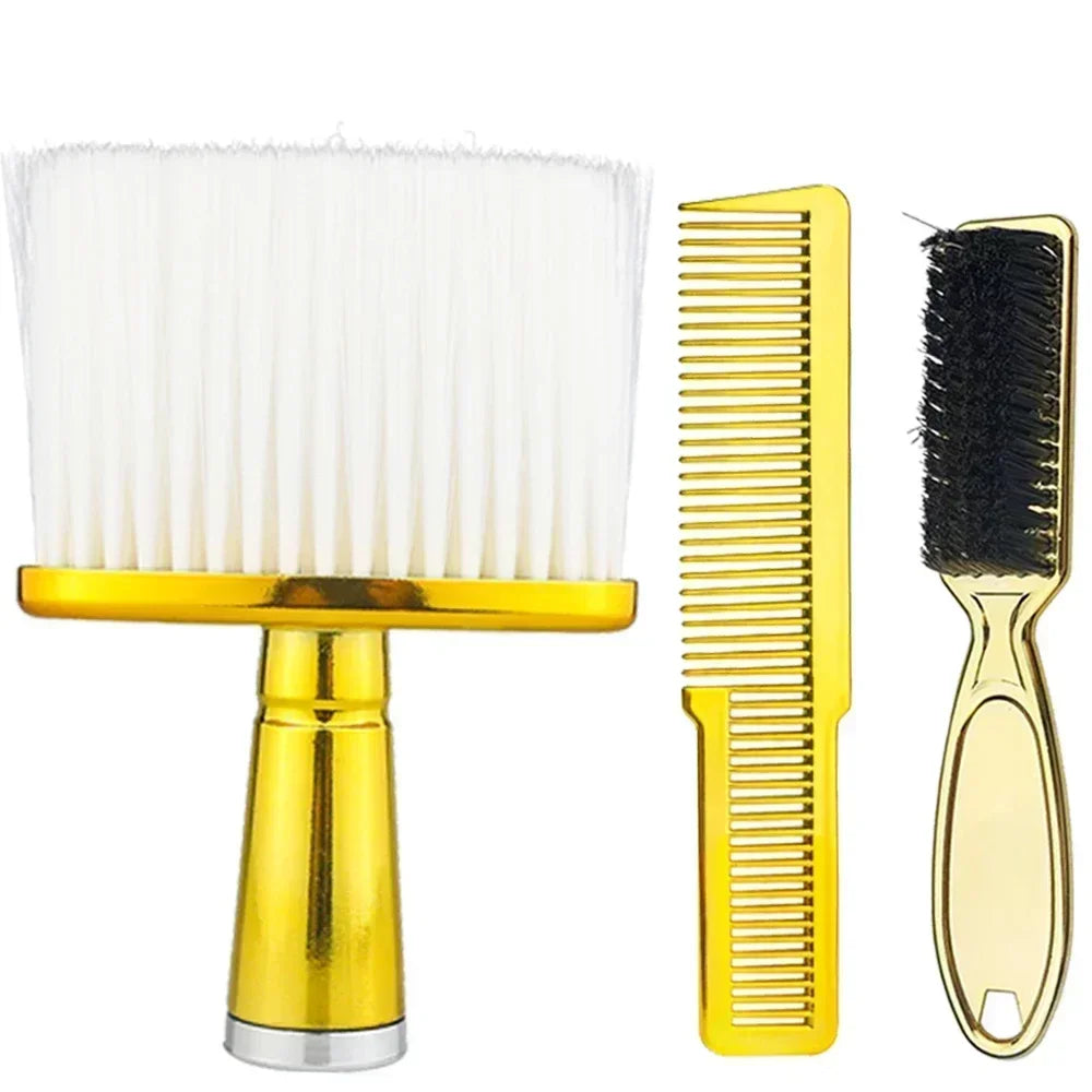 Professional Hairdressing Styling Tools Set Gold Barber Spary bottle 6 Inch Haircut Men Manual Shaver Salon Hair Cleaning Brush