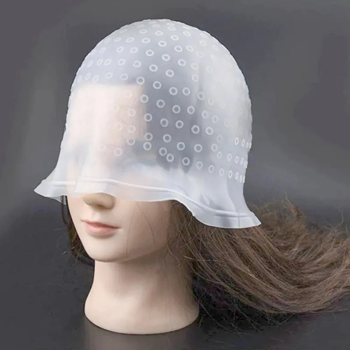 Soft Silicone Hair Coloring Cap Barber Reusable Highlighting Hair Dying Frosting Hat Pro Salon Home Hairstyling Tool Accessories