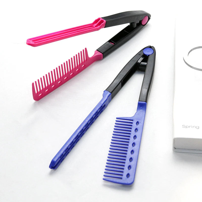 1pcs Hairdressing Flat Comb Straight Comb Salon Comb Hairdressing Styling Straightener V-shaped Straight Comb Straightener