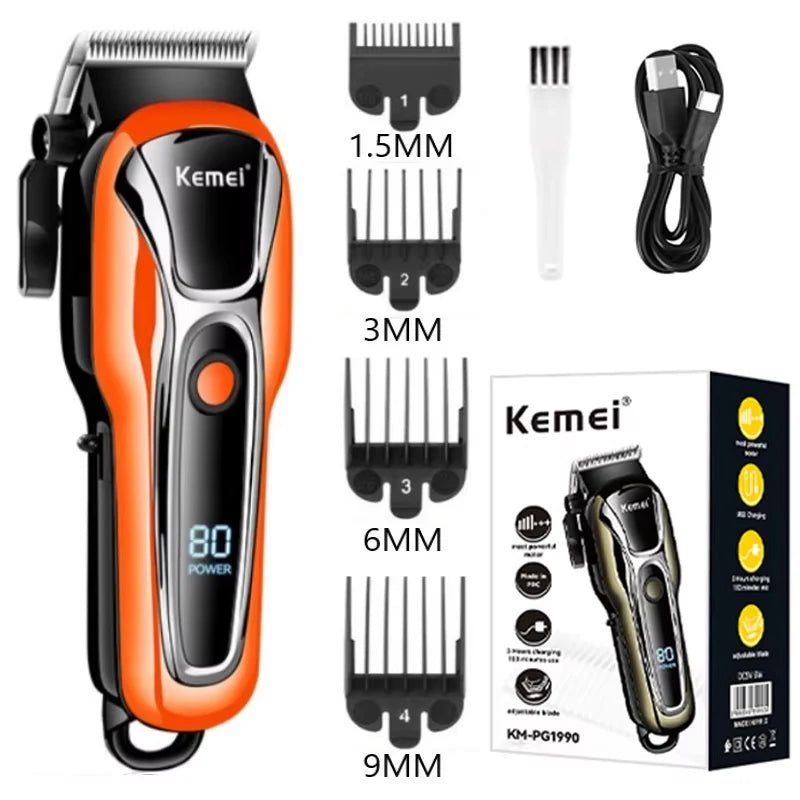 Kemei Hair Clipper Electric Hair Trimmer for men Electric shaver professional Men's Hair cutting machine Wireless barber trimmer