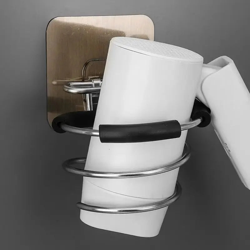 Wall Hair Dryer Holder Free Punching Hair Care Tools Holder Adhesive Wall Mount Barber Salon Tools