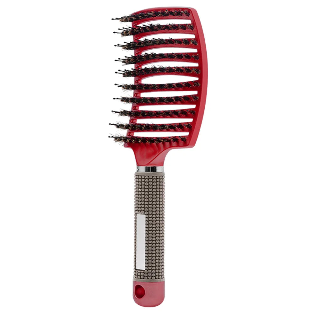 Hairdressing Comb Bristle Nylon Detangling Wet Dry Curly Brush Salon Hair Scalp Massage Brush Barber Home Hair Styling Comb Tool