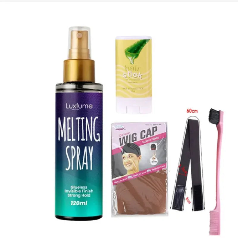 Lace Tint Melting Spray wax stick for wig melting spray lace wig wax stick Edge Control Hair Care produc Wig Installation Set