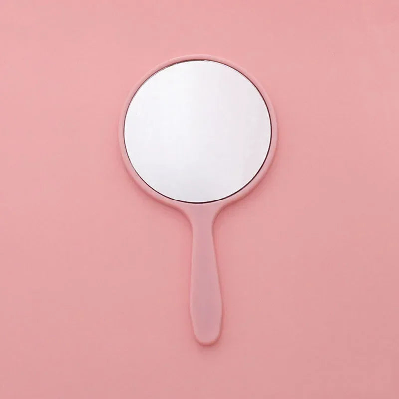 Handheld Mirror Round With Handle Hand Mirror Hair Salon Compact Mirrors Cosmetic Mirrors For Women