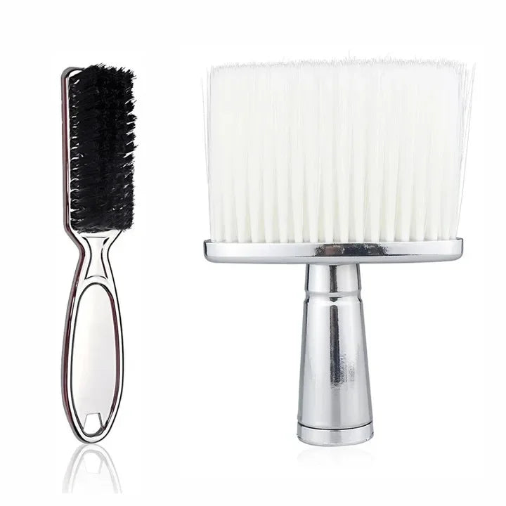 2pcs Barber Brush Set Hairdresser Clipper Blade Clean Brushes Neck Duster Brush Cleaning Hairbrush Barbershop Tools Accessories