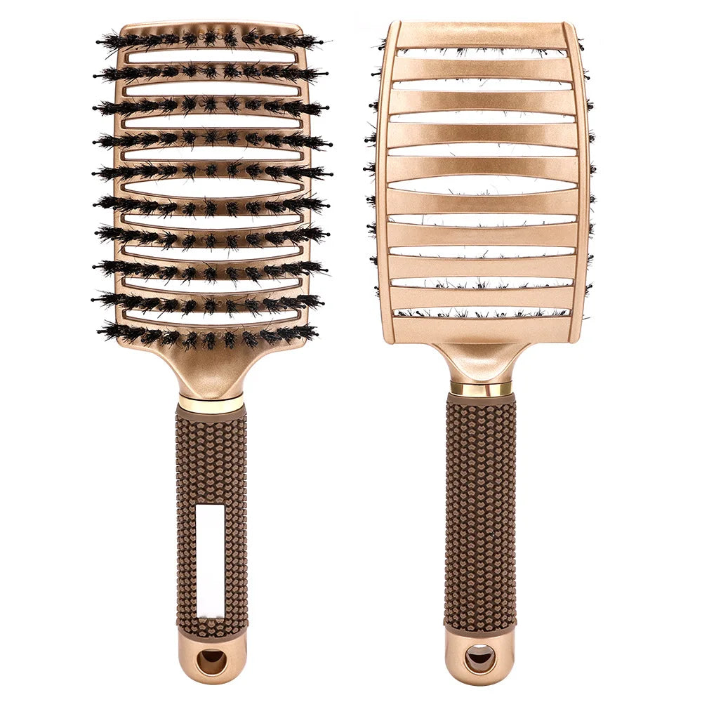 Hairdressing Comb Bristle Nylon Detangling Wet Dry Curly Brush Salon Hair Scalp Massage Brush Barber Home Hair Styling Comb Tool
