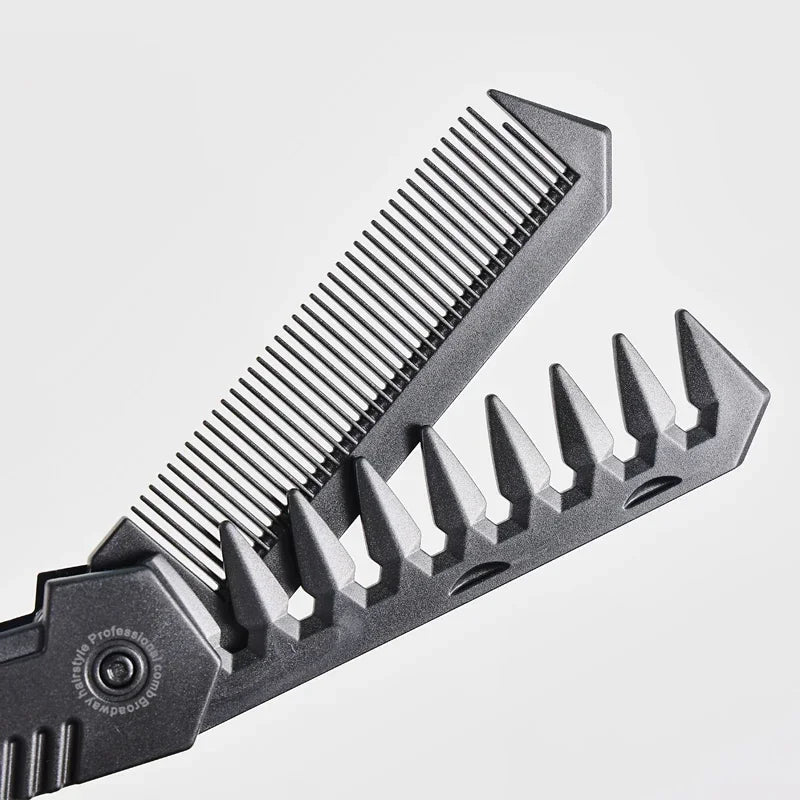 Multifuncional Pocket Folding Combs Plastic Wide Tooth Oil Head Comb Beard Combing Barber Hair Clipper Comb Salon Styling Tools