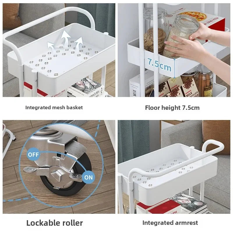 Beauty Salon Rolling Trolley Cart Cosmetic Storage Cart Makeup and Lash Organizing Furniture for Salon Use