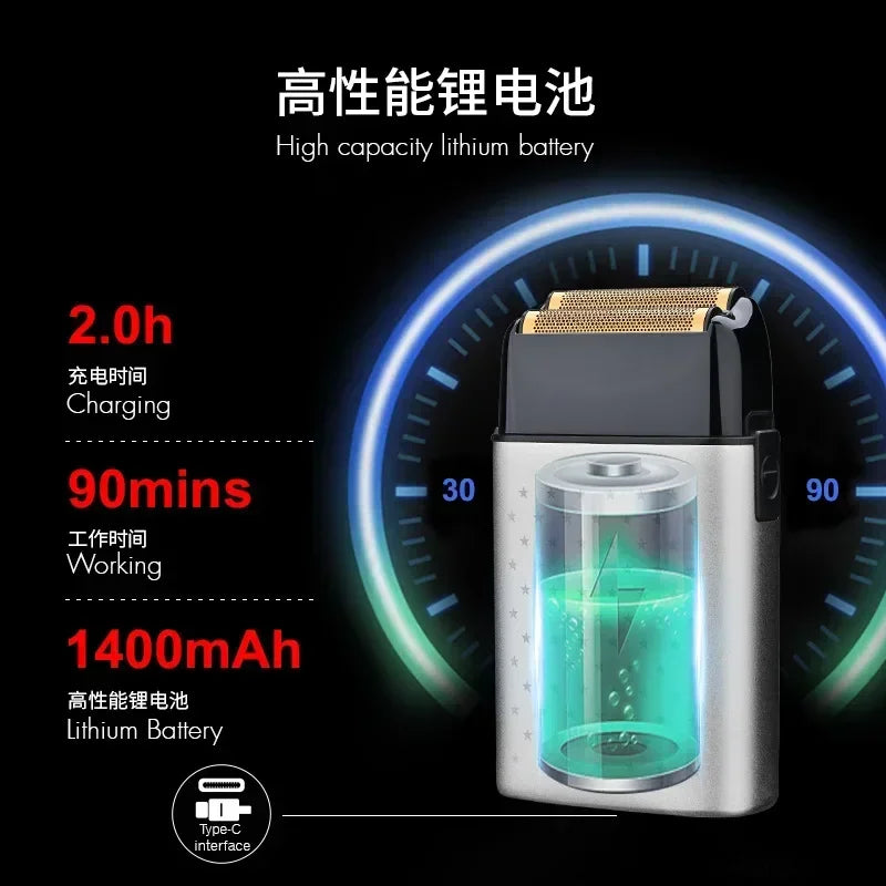 WMARK NG-998 Barber Shaver Shaper Electric Shaver Beard USB Electric Razor For Oil Head Shaving Machine Push White, 8100RPM