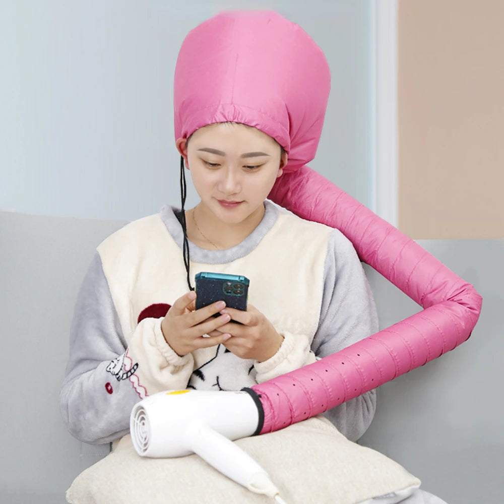 Portable Soft Hair Drying Cap for Women, Bonnet Hood Hat, Blow Dryer, Hairdressing Salon Supply, Adjustable Accessory