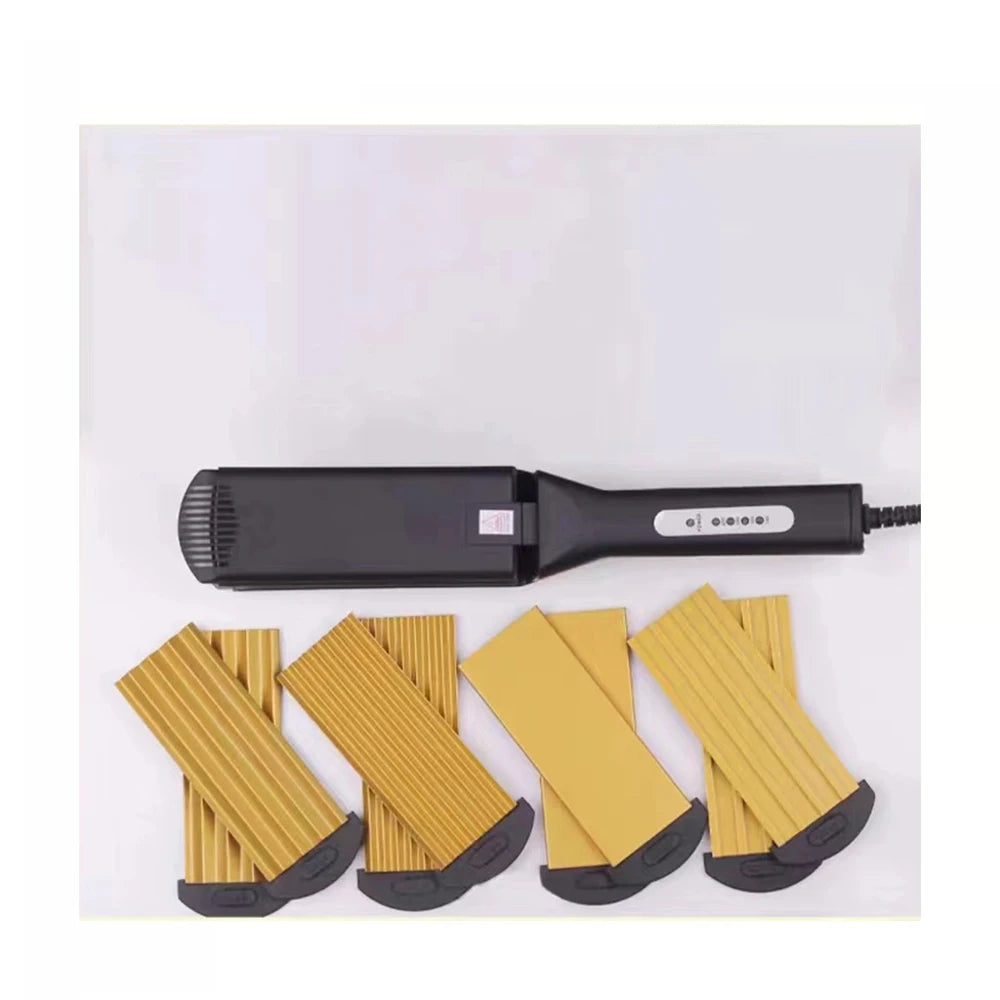 Professional Ceramic Corrugated Iron Electric Curling Crimped Wide Plates Beauty Hair Iron For Hair Wave Corrugation Flat Irons