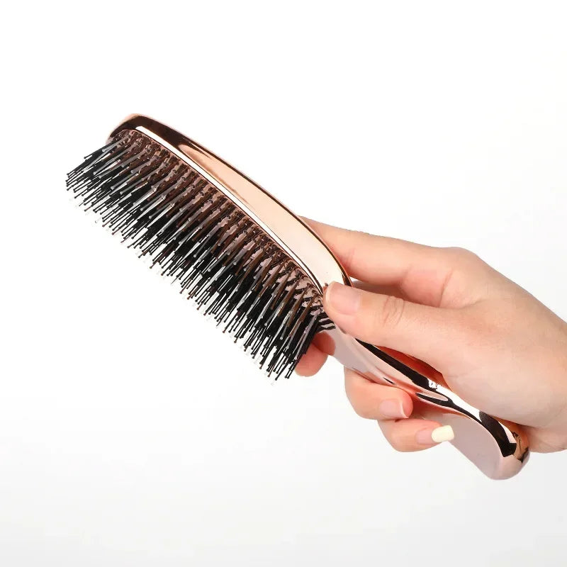 New Scalp Cleaning Electroplating Massage Comb Household Gold-plated Comb Dry And Wet Dual-use Electroplating Hairdressing Comb