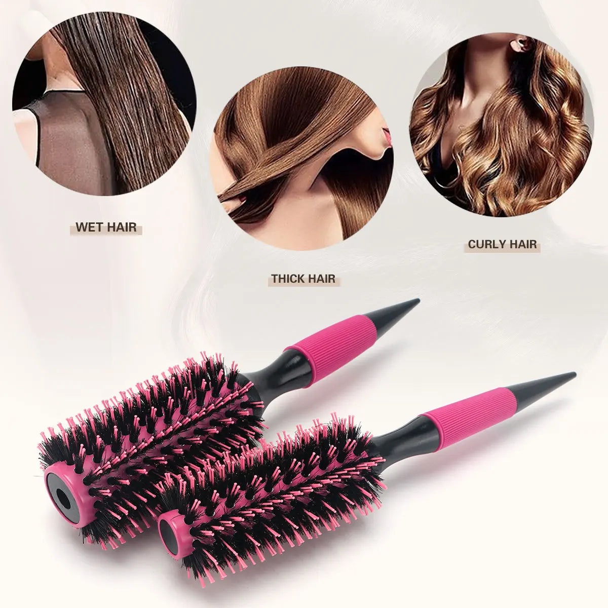 Round Tube Curly Hairs Rollers Hair Comb for Barber Salon Hair Brush Styling Hairbrush Hairdressing Combs Tools