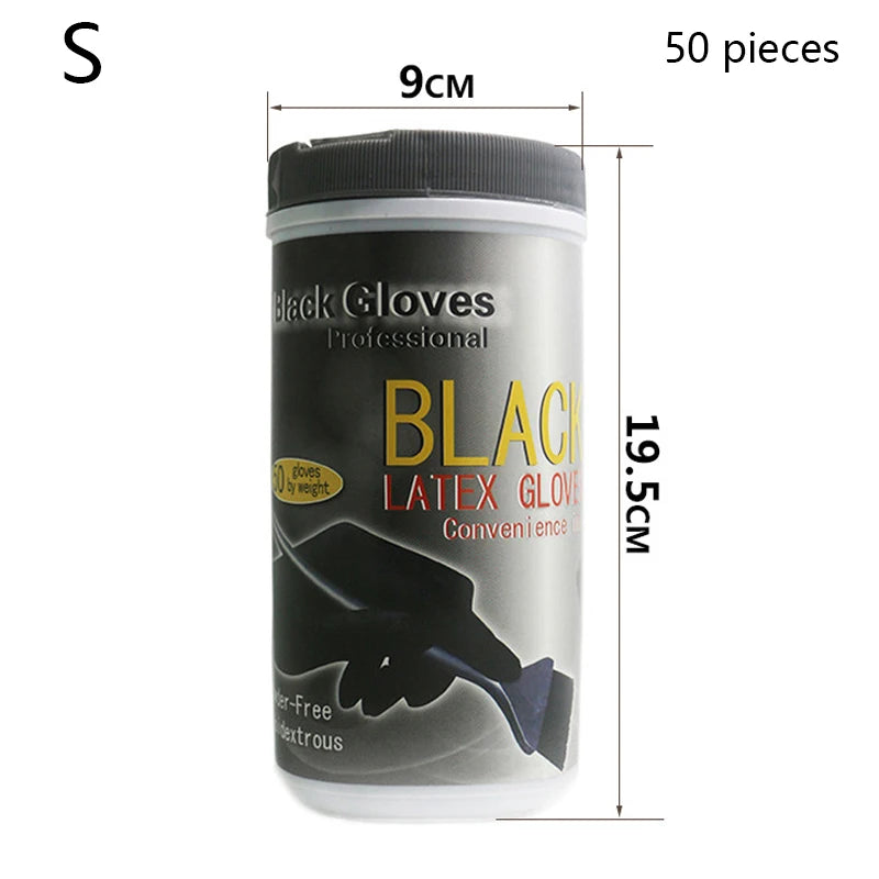 Black Rubber Gloves Waterproof Thickened Durable Salon Hair Colour Clean Products For Hair Professional Hairdressing Accessories