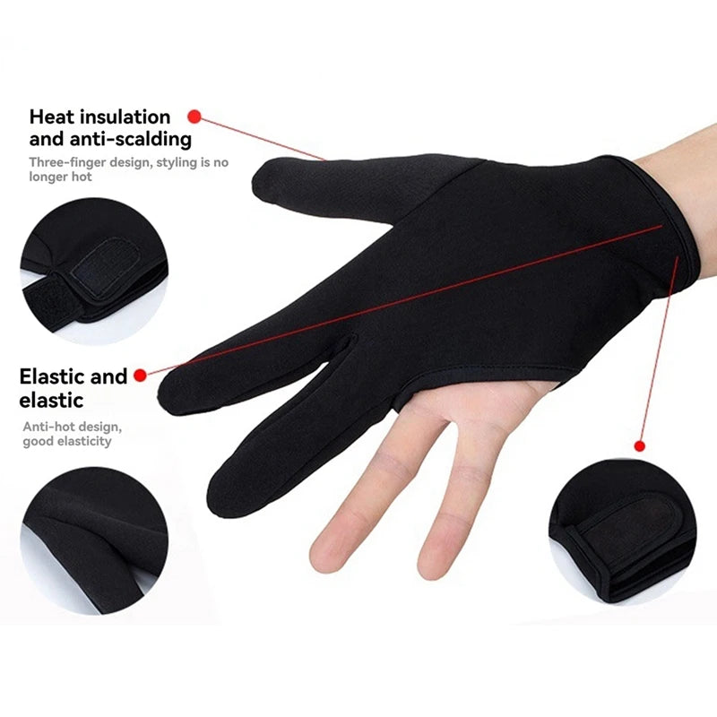Barber Shop Splint Three-Finger Hair Gloves Thick Curling Iron Splint Hair Products Anti-Scalding Hair Gloves
