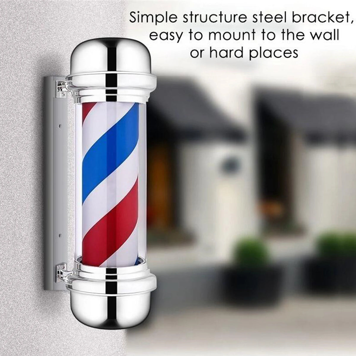 Barber Pole Light Traditional Barber Shop Pole LED Red Blue Rotating Hair Salon Open Sign for Indoor Outdoor Hairdressing Salon