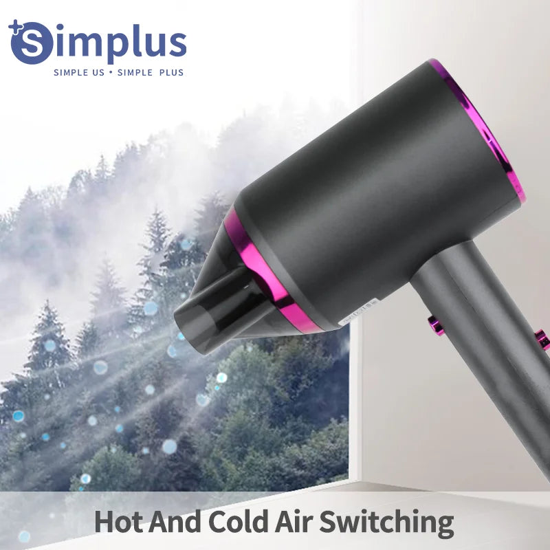 Simplus Electric Hair Dryer 1250W High Speed Negative Ions, Professional Care Hair, Low noise, Overheat protection, 220-240V