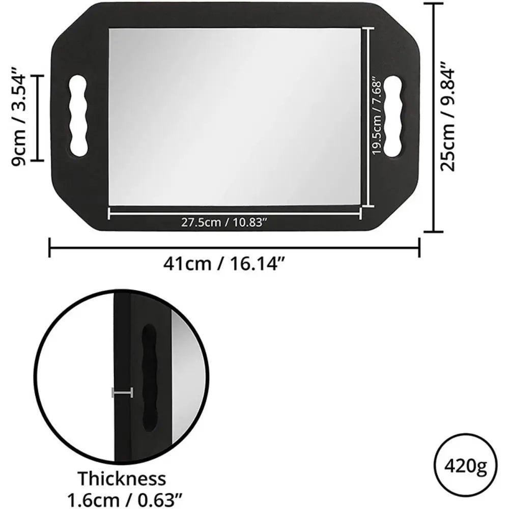 Hair Sponge Mirror Vanity Mirror Handheld Mirror Anti Fall 2-Hand Hang Up Back Makeup Mirror Square Mirror Hairdressing Salon