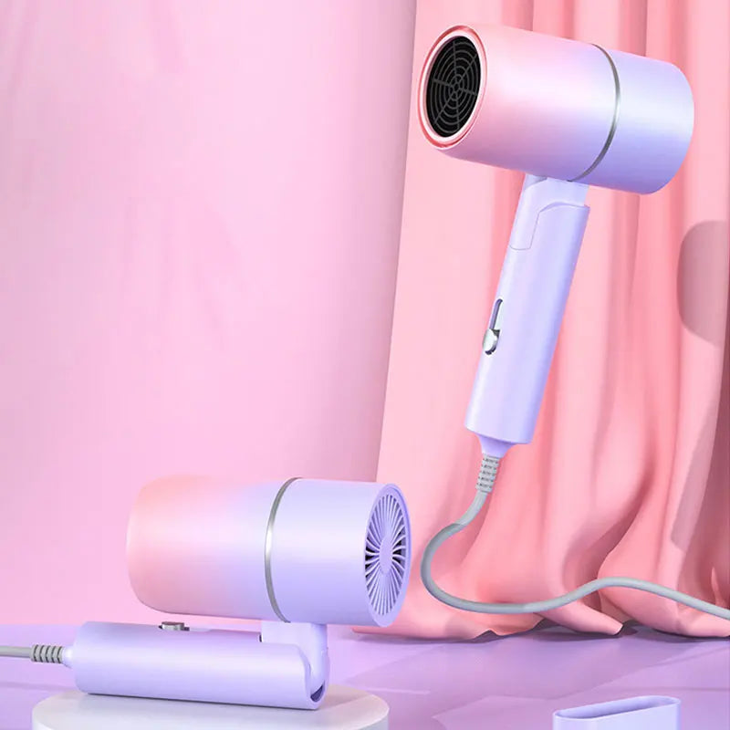 MIni Folding Hairdryer 750W with Carrying Bag Hot Air Anion Hair Care Travel Hair Dryer Dormitory Blow Drier 220V-240V