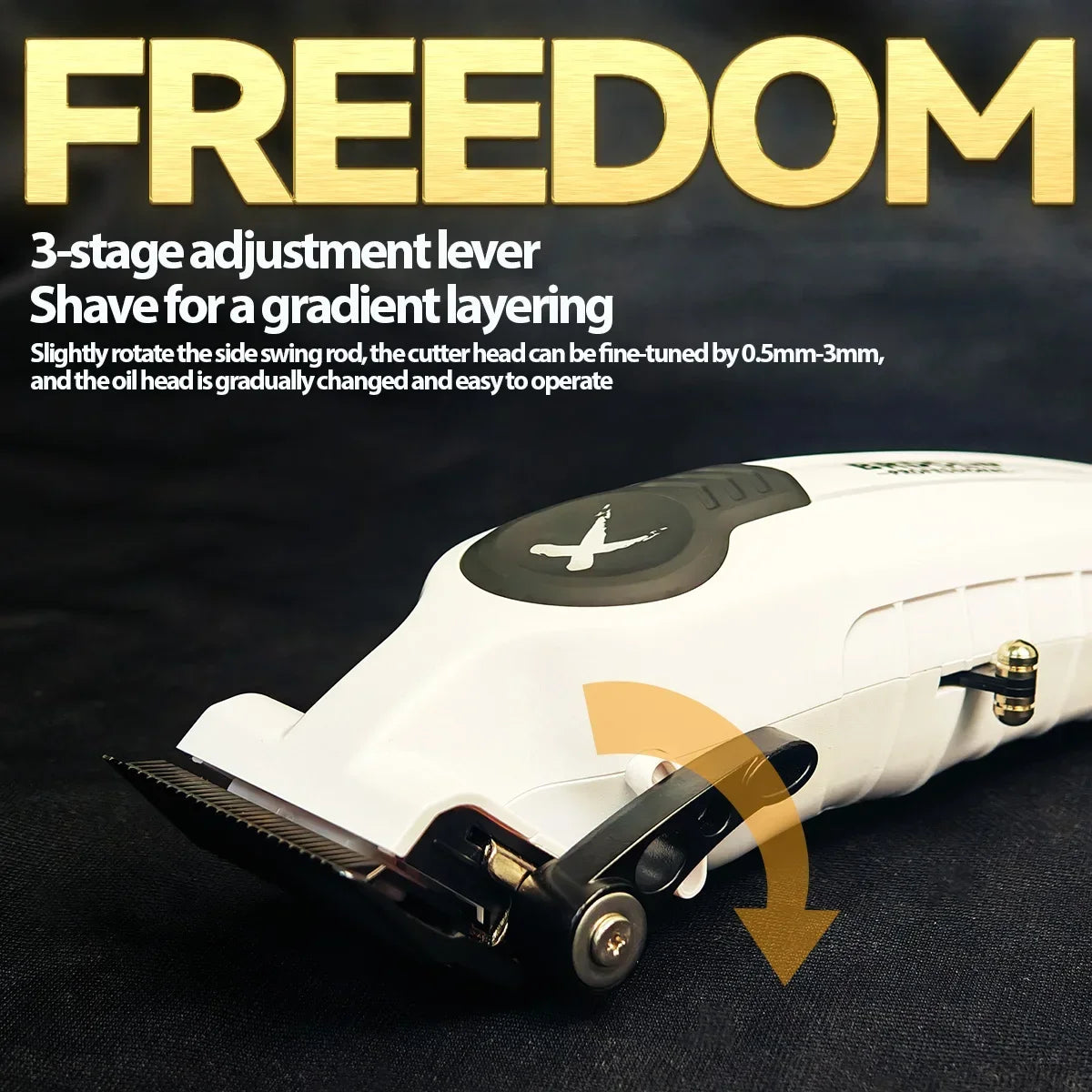 BRDCLIP X Series FA1C White Gradient 8800RPM Professional Hair Clipper Equipped with Charging Dock Suitable for Men's Hair Salon