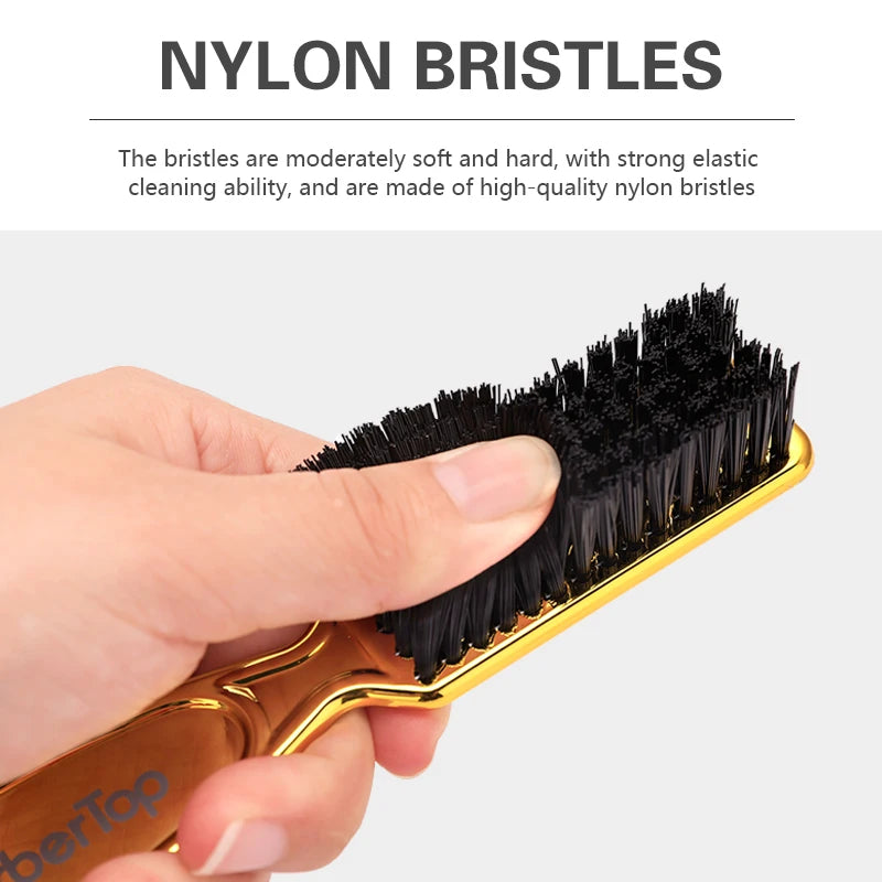 Barbertop Electroplate Clean Shaver Brush Professional Barber Hairdressing Hairbrush Barbershop Styling Tools Cleaning Supplies