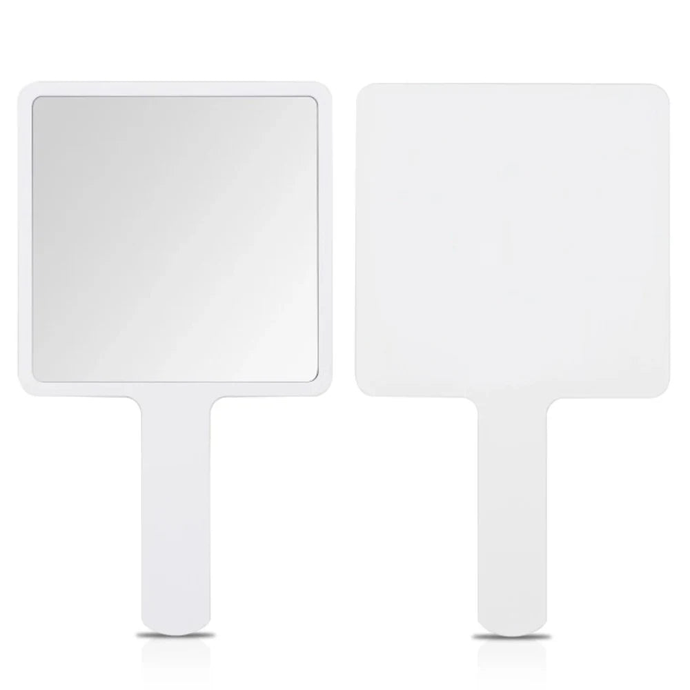 1Pcs Plastic Handle Handheld Makeup Vanity Mirror Portable Square Eyelash Extension Mirror Women Cosmetic Beauty Salon Supplies