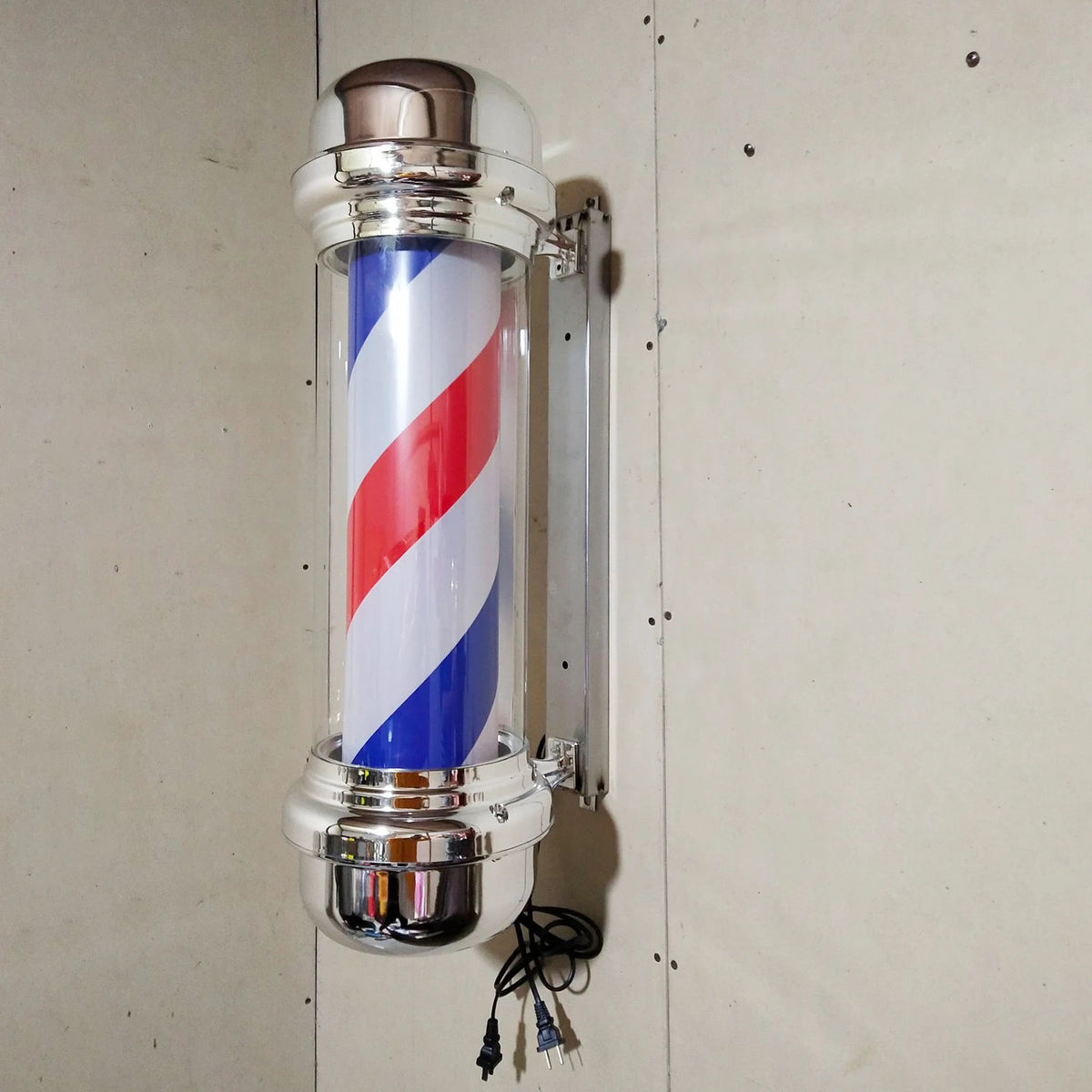 Barber Pole Light Traditional Barber Shop Pole LED Red Blue Rotating Hair Salon Open Sign for Indoor Outdoor Hairdressing Salon