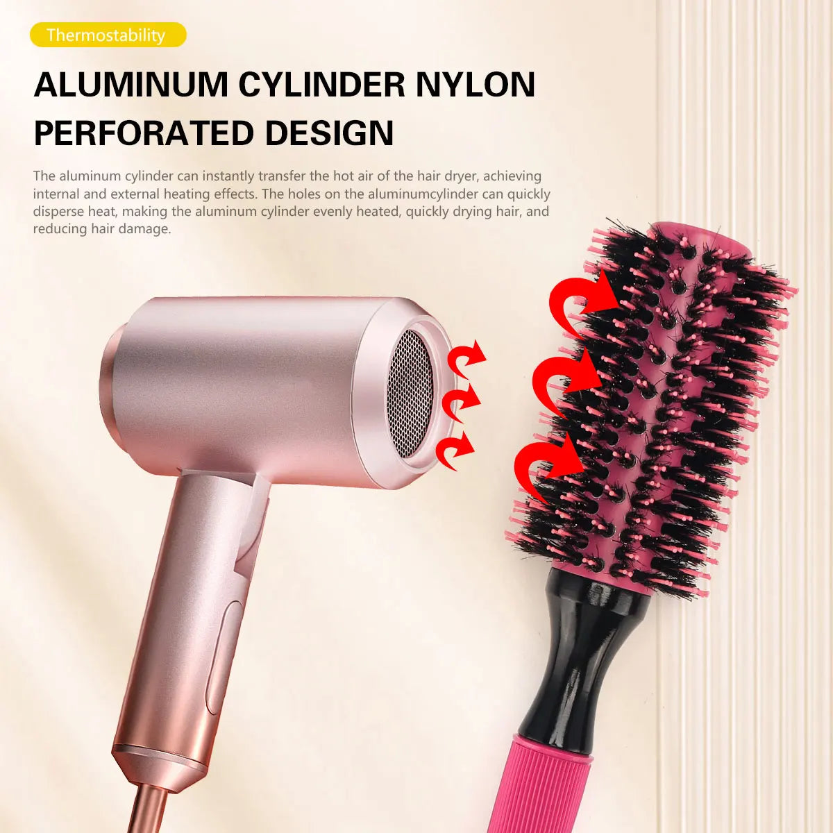 Round Tube Curly Hairs Rollers Hair Comb for Barber Salon Hair Brush Styling Hairbrush Hairdressing Combs Tools