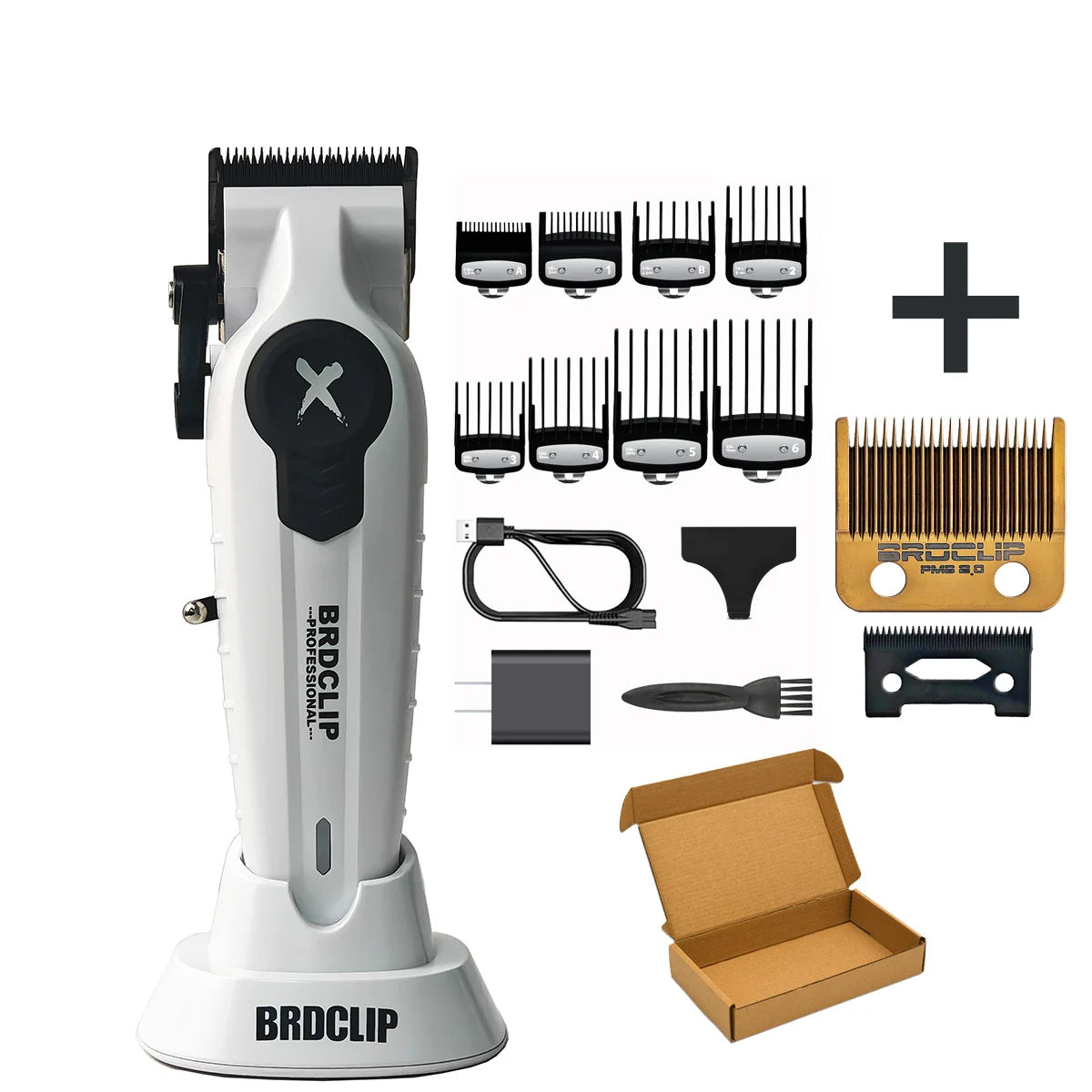BRDCLIP FA1C NEW 7500RPM Barber Professional Hair Clipper High Speed Motor 2500mAh Electric Trimmer DLC Blade With Base