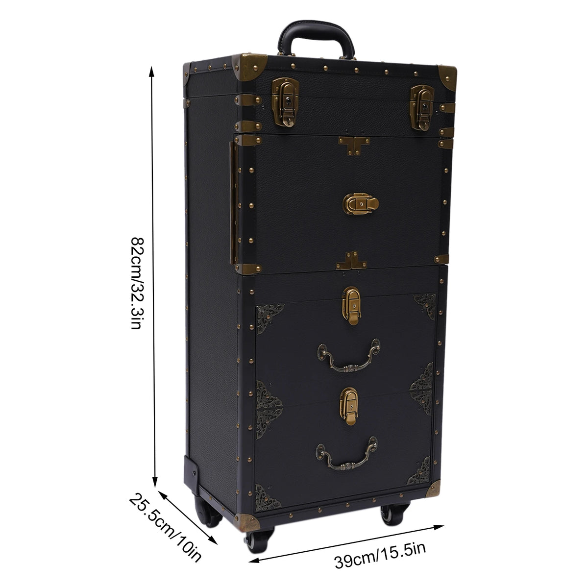 Rolling Train Case Hairdressing Trolley Stylist Beauty Salon Cosmetic Luggage Travel Organizer Tool Box
