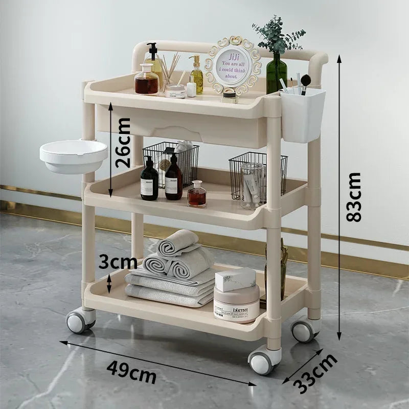 Organizers Trolleys Cart Salon Folding Serving Hair Extension Beauty Decor Furniture Professional Organizer Wheels Plastic