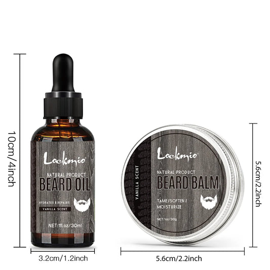 Beard Care Kit Beards Gloss Moisturize Serum Beard Oil Prevents Itch and Moustache Dandruff Softens and Nourish Whiskers Product