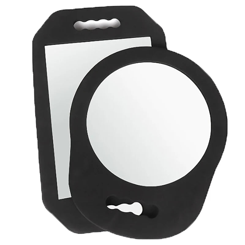 1PC Black Barber SHop Hair Salon Mirror With Foam Frame and Dual Handle Hairdressing Makeup Mirror for Salon Home Supplies