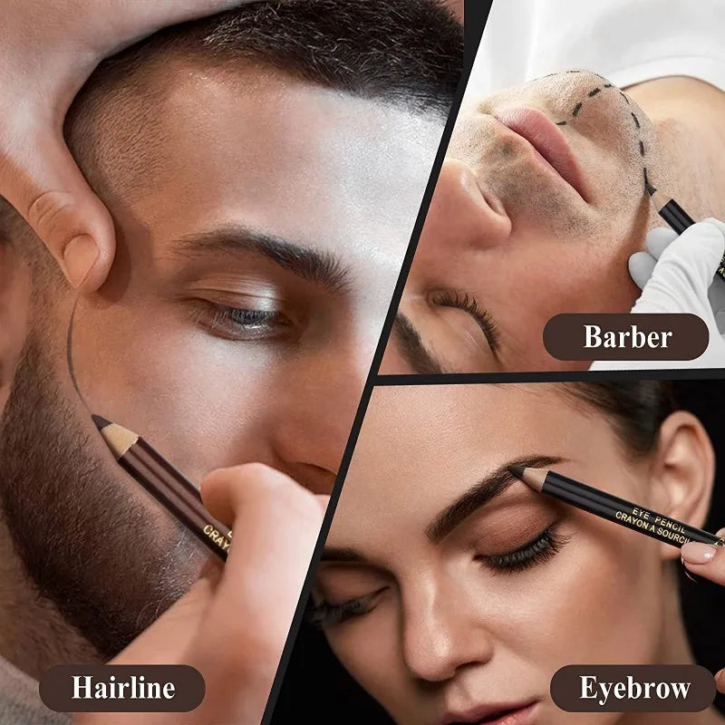 Pencil For Men's Beard Edge Hairdressing Trace Barber Barbershop Accessories Sharpener Hair Line Pen Makeup Eyebrow Pencil